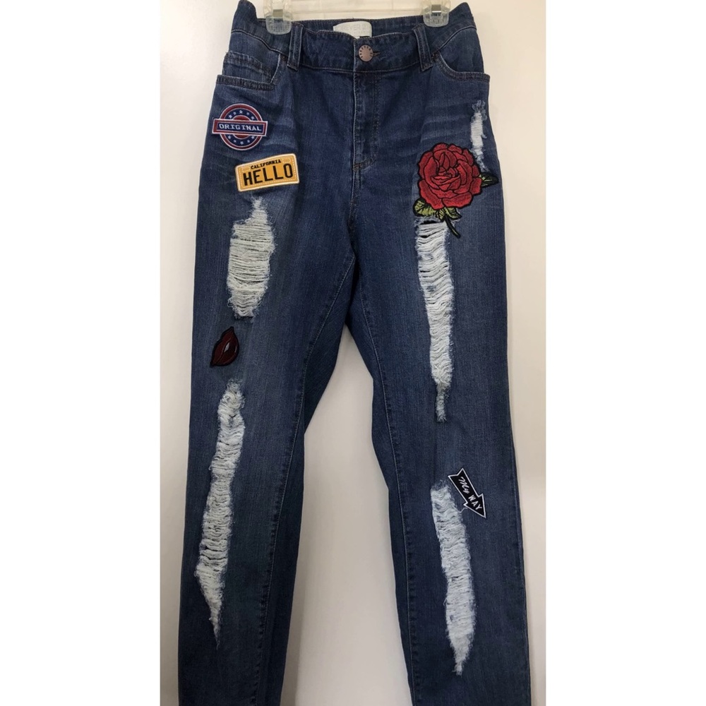 Women’s Distressed Patchwork Jeans